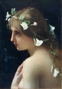 Jules Joseph Lefebvre Nymph with morning glory flowers oil painting reproduction